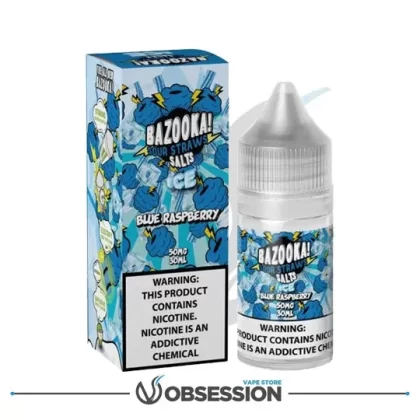 Bazooka Salt Ice Blue Raspberry Sour Straws E-Liquid 30ml