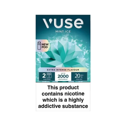 Vuse Extra Intense Mint Ice Pods (2 Pack) - Strength#20mg>10mg (D98DBB) (D98DBB)