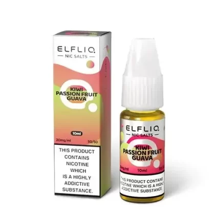 KIWI PASSION FRUIT GUAVA NICOTINE SALT E-LIQUID BY ELFLIQ – ELFBAR