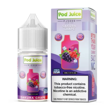 Sakura Grape Ice by Pod Juice PJ5000 Series Salt 30mL - 55MG