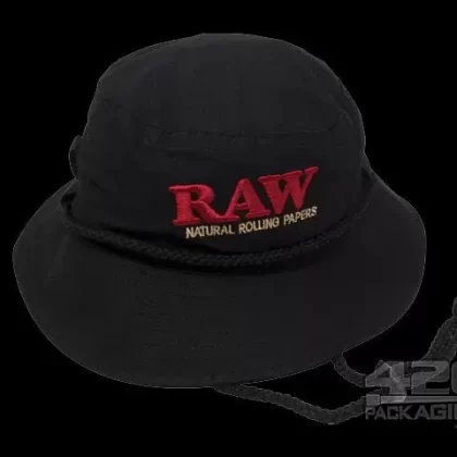 RAW Smokermans Black Bucket Hat - Size#Medium>Large (21DF64)