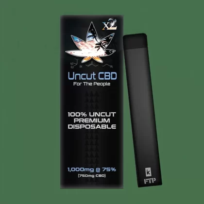 Uncut Disposable CBD Vape Pen 1000MG @ 75% | x2