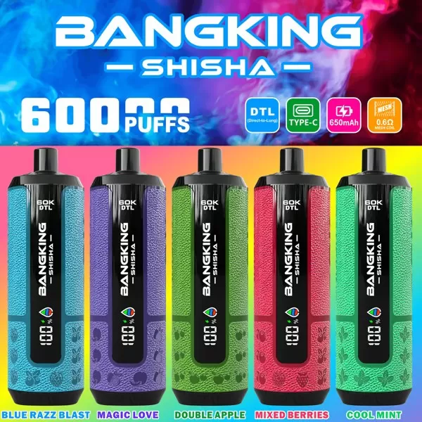 Bang King Shisha 60K – 12 Flavors DTL Mode Disposable Vape