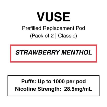 Vuse eLiquids – Strawberry Menthol – Prefilled Replacement Pods – Pack of 2