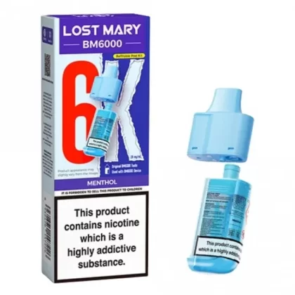 Lost Mary Menthol BM6000 Nic Salt E Liquid Pods
