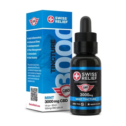 Swiss Relief Mint CBD Oil Tincture 500-3000mg - choose cbd-mg#1000mg>2000mg>3000mg>500mg