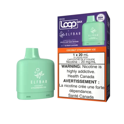 STLTH LOOP MAX X ELFBAR Pod Pack - Coconut Strawberry Ice - 20 mg/mL (wholeseller) - Excise ON, 20 mg/mL - ON (79A91C)