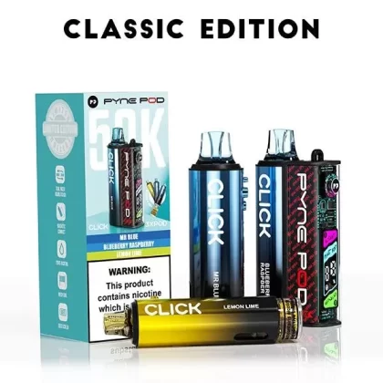 Click 50K Prefilled Pod Kit By Pyne - Nicotine Strength#20mg (Salt)~Flavour#Classic Edition>Pineapple Edition>Yellow Edition>Special Edition>Blue Edition>Mango Edition>Cherry Edition>Lemonad