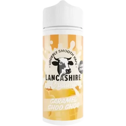 The Lancashire Creamery Ice 100ml Shortfill - Flavour#Caramel Choo Choo>Caramelised Biscuit>Mint Choc Chip>Raspberry Ripple>Strawberry Cheesecake