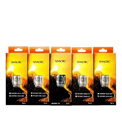 SMOK TFV8 Baby Replacement Coils (5 Pack) - V8 Baby Mesh, V8 Baby T-12 Green Light Coil