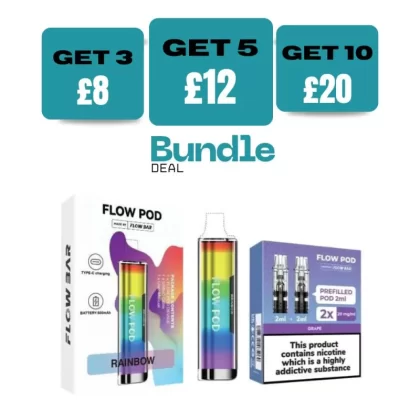 Flow Pod CP600 Pod Kit + Flow Pod Prefilled Pods (Bundle) - Aurora Blue / Hubba Bubba
