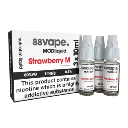 Strawberry M MOD E-Liquid by 88vape (3 x 10ml) - 3mg