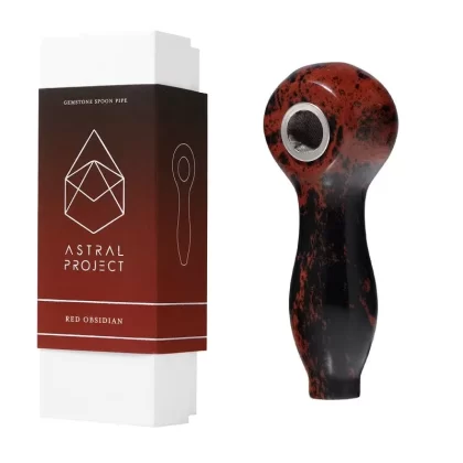 Gemstone Spoon Pipe – Red Obsidian