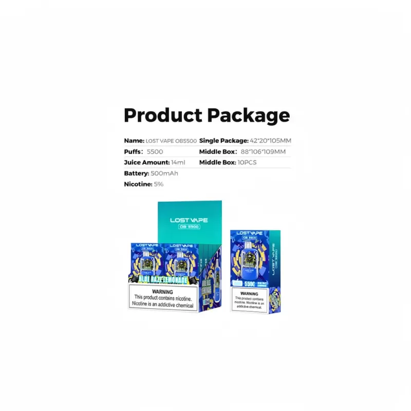 Lost Vape OB5500 Mesh Coil Disposable Vape 5500 Puffs - Bangvapeaustralia - Image 2