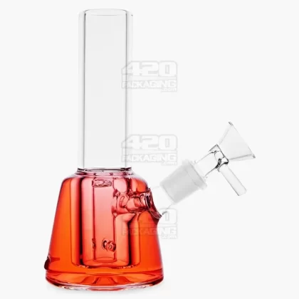 Glycerin Filled Mini Straight Water Pipe w/ Ice Catcher | 6in Long – Glass – Red