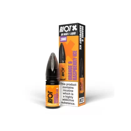 Orange & Raspberry Ice Nic Salt e-Liquid by Riot X - STRENGTH#5mg>10mg>20mg