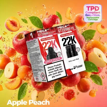 MEGABAR GT22000 Prefilled Pods – Apple Peach (10ml)
