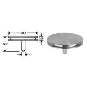 Large Ø25.4mm x 9.5mm pin height