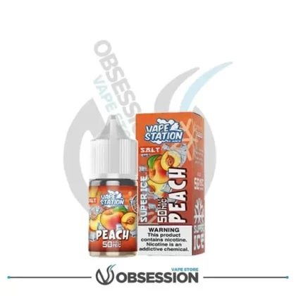Peach Super Ice Salt Nic By Vape Station