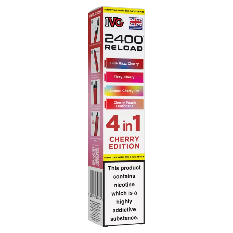Cherry Edition IVG 2400 Refill Pods - 20mg - Vape Product (23F513)