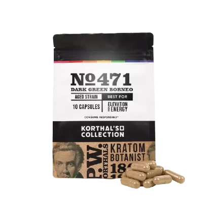 No 471 Dark Green Borneo Kratom Capsules