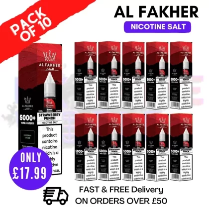 Strawberry Punch Al Fakher 5000+ Nic Salt BOX OF 10
