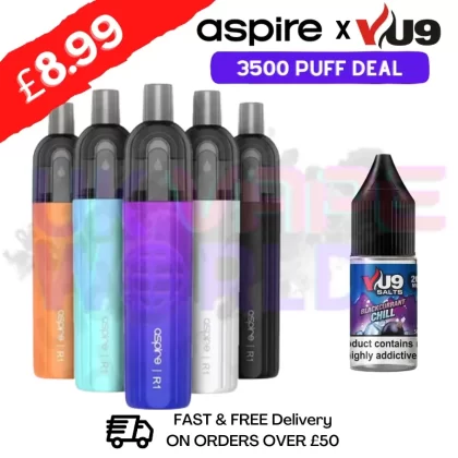 Aspire R1 Kit x VU9 Salt 3500 Puff Pack