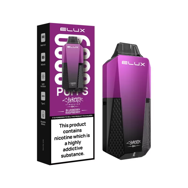 Elux Cyberover 6K Pod Kit - 10 Pack - Blueberry Raspberry - Image 3