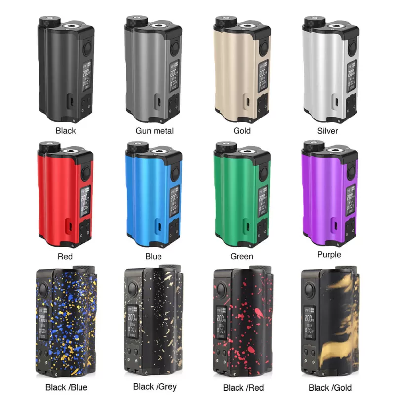 Dovpo Topside Dual 200W Squonker Box Mod (V3) (Upgraded) - Black/Grey