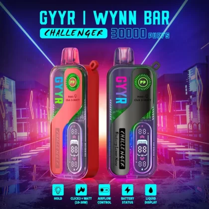 GYYR x Wynn Bar Challenger 30K Puff powered by PYNE POD Disposable Device - 30000 Puffs - Strawberry Watermelon (Sealed w/o box)