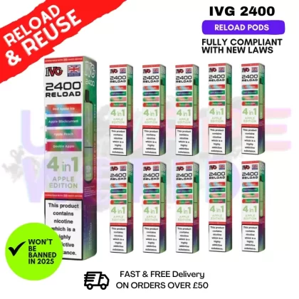 Apple Edition IVG 2400 RELOAD Pods – Box Of 10