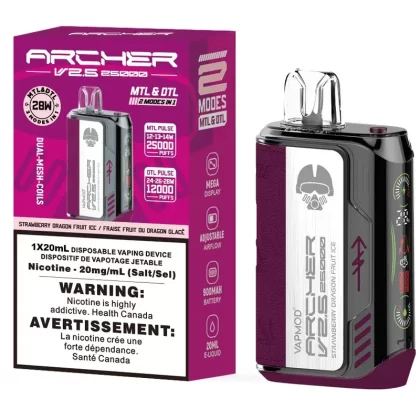 VAPMOD ARCHER V2.5 25000 Disposable Vape – Strawberry Dragon Fruit Ice
