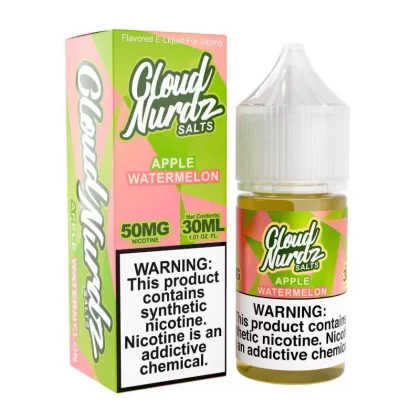 Cloud Nurdz Salts Watermelon Apple 30ml E-Juice - Ecigmafia