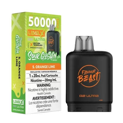Flavour Beast Level X G2 Ultra 50k – Sour Gushin S. Orange Lime (PROV)