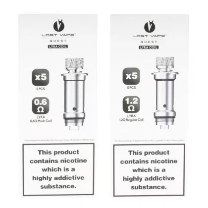 Lost Vape Quest Lyra 5pk Replacement Coils - Coil Resistance#0.6Ω Mesh>1.2Ω MTL (D889AC)