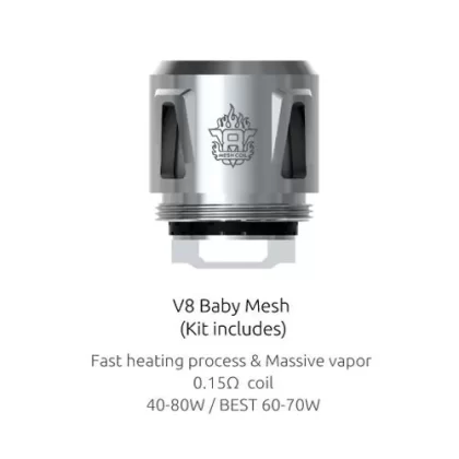 SMOK V8 Baby Mesh Coils - 5 Pack; M2 0.15 Ohm, M2 0.25 Ohm