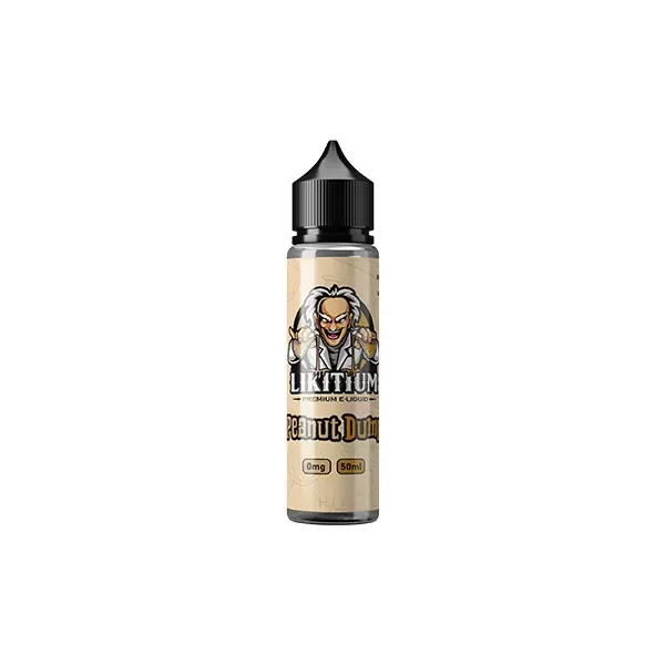 Likitium 0 mg nikotinfreies Shortfill E-Liquid 50 ml (70VG/30PG) - Geschmack#Erdnuss-Dump>Smookie>Sangria>Mango-Tango>Blaue Theorie>Gummibeere