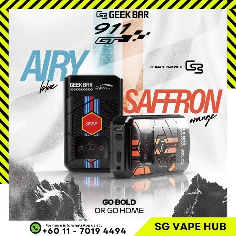 GEEKBAR GT 911 16,000 Puffs - Starter Kit (Kit + Cartridge) / Lychee Rasspberry - Image 2