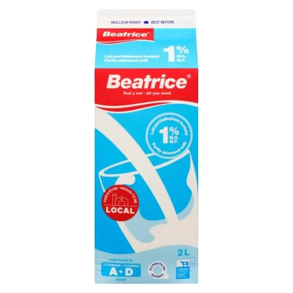 Lait frais partiellement écrémé avec 1 % de M. G. Beatrice – 2 L - Ecigdepot