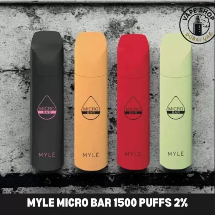 Myle Micro Bar 1500 puffs 2% (20mg) Disposable in dubai - Blue Raz, Cubano; BOX OF 10 PCS