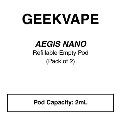 Geekvape – Aegis Nano – Refillable Pod – Pack of 2 - Vapeys Co Nz