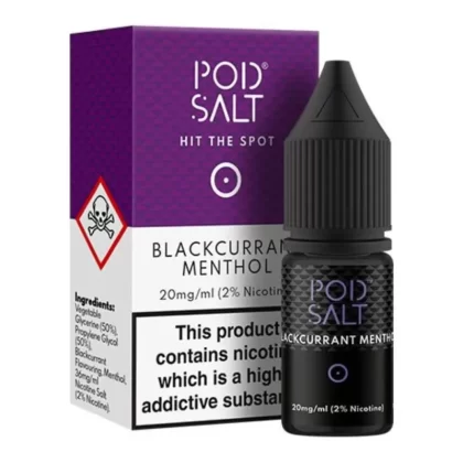 Blackcurrant Menthol Nic Salt E-Liquid by Pod Salt (10ml) - 20mg