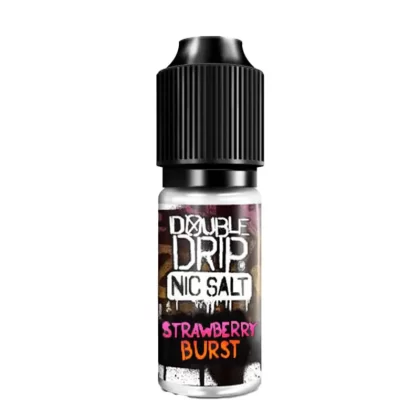 Double Drip Strawberry Burst Nic Salt Vape Juice - 10 Pack - Strength