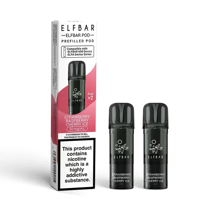 Strawberry Raspberry Cherry Ice Elf Bar 600 Prefilled Pods – Single, 5 or 10 packs