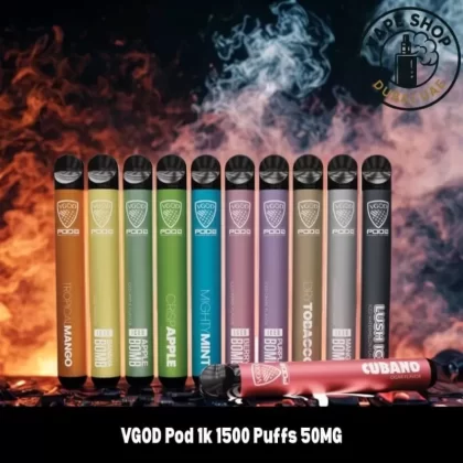 VGOD Pod 1k 1500 Puffs 50MG Nicotine Disposable Vape - Cubano, Dry Tobacco; Vape Product; BOX OF 10 PCS (812C16)