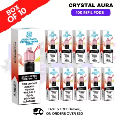 Strawberry Watermelon Crystal Prime 10K Refil Pods Box Of 10