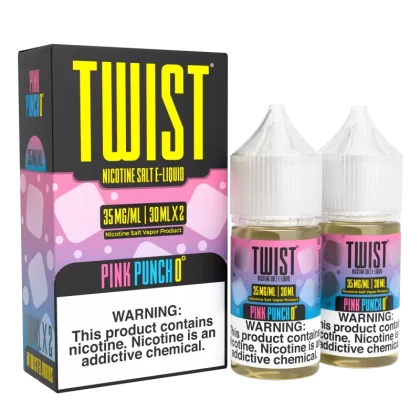 TWIST Nicotine Salt E-Liquid - Pink Punch 0 - 60ML E-Liquid (Twin 30ML Pack) - 35MG