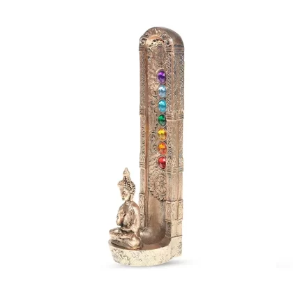 Fantasy Tower Incense Burner – Buddha w/ Chakra Stones