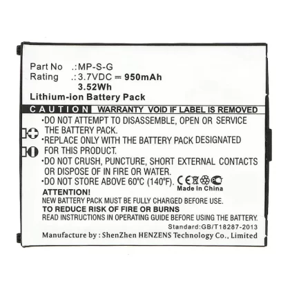 Batteries N Accessories BNA-WB-L16469 Cell Phone Battery – Li-ion, 3.7V, 950mAh, Ultra High Capacity – Replacement for Myphone MP-S-G Battery