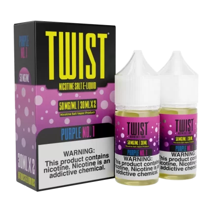 TWIST Nicotine Salt E-Liquid - Purple No.1 - 60ML E-Liquid (Twin 30ML Pack) - 35MG